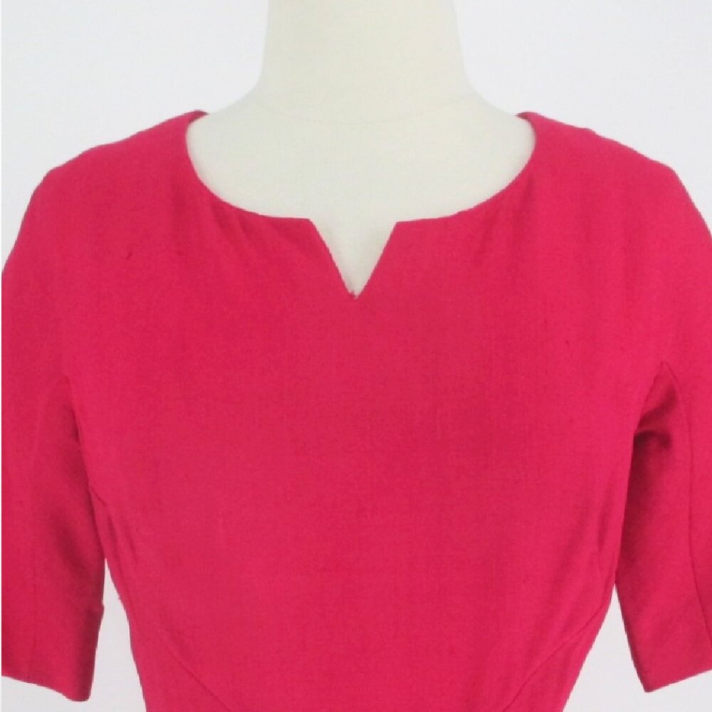 Vintage 60's Pink Silk Midi Dress I Magnin M - Picture 4 of 10